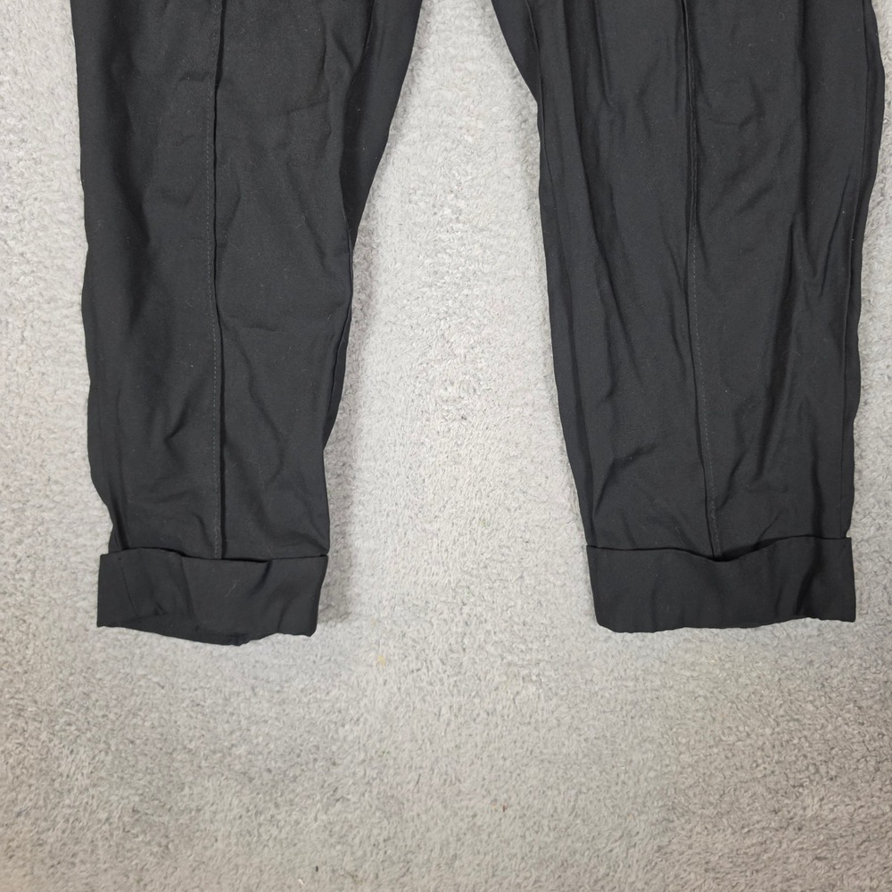 A New Day Tapered Pants Women 8 Black Good Cuffed Ankle Elastic Back Rayon Blend - Picture 8 of 9